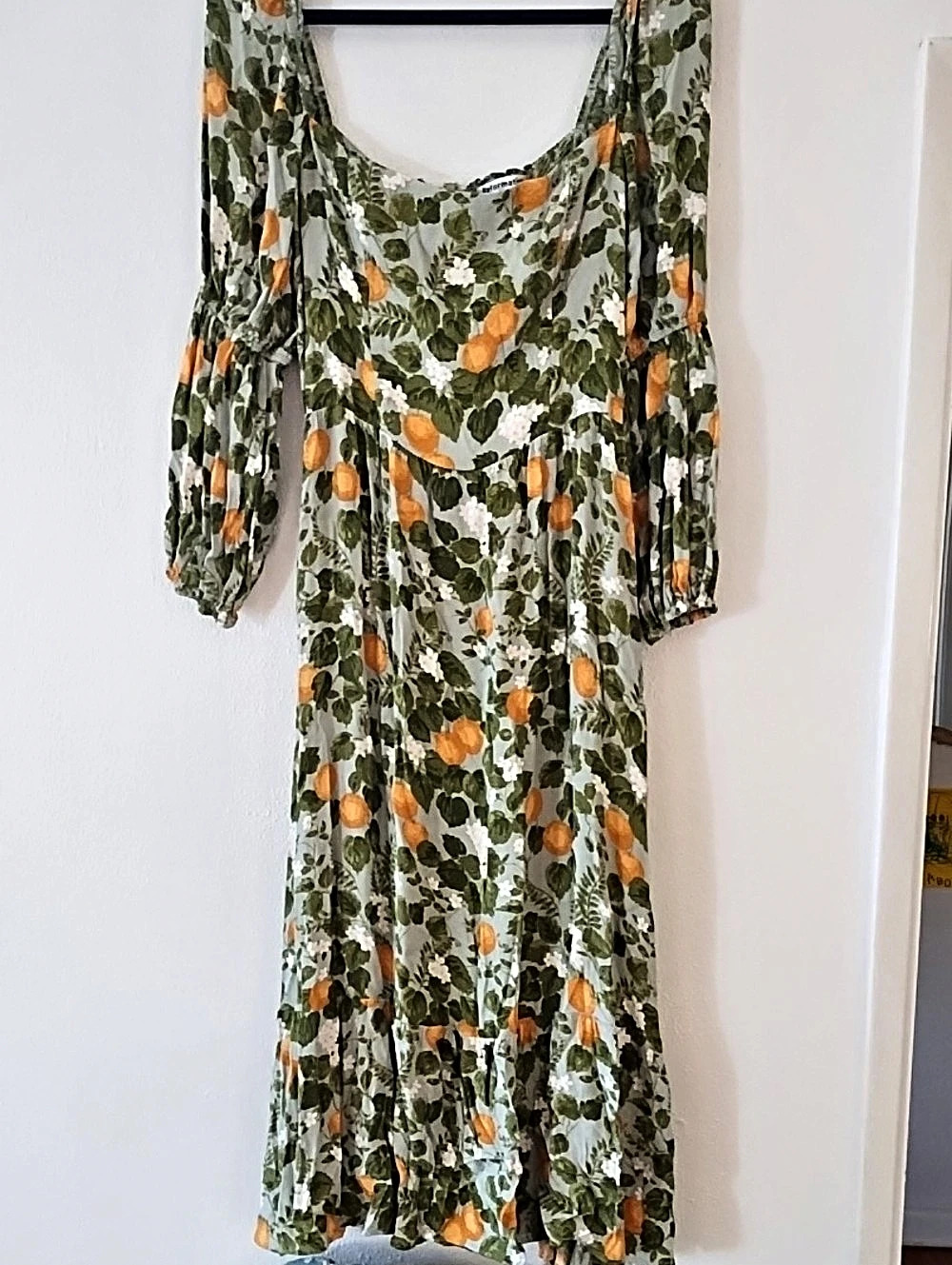 Reformation Mica Dress Floral Maxi Dress in Green & Orange Size 10